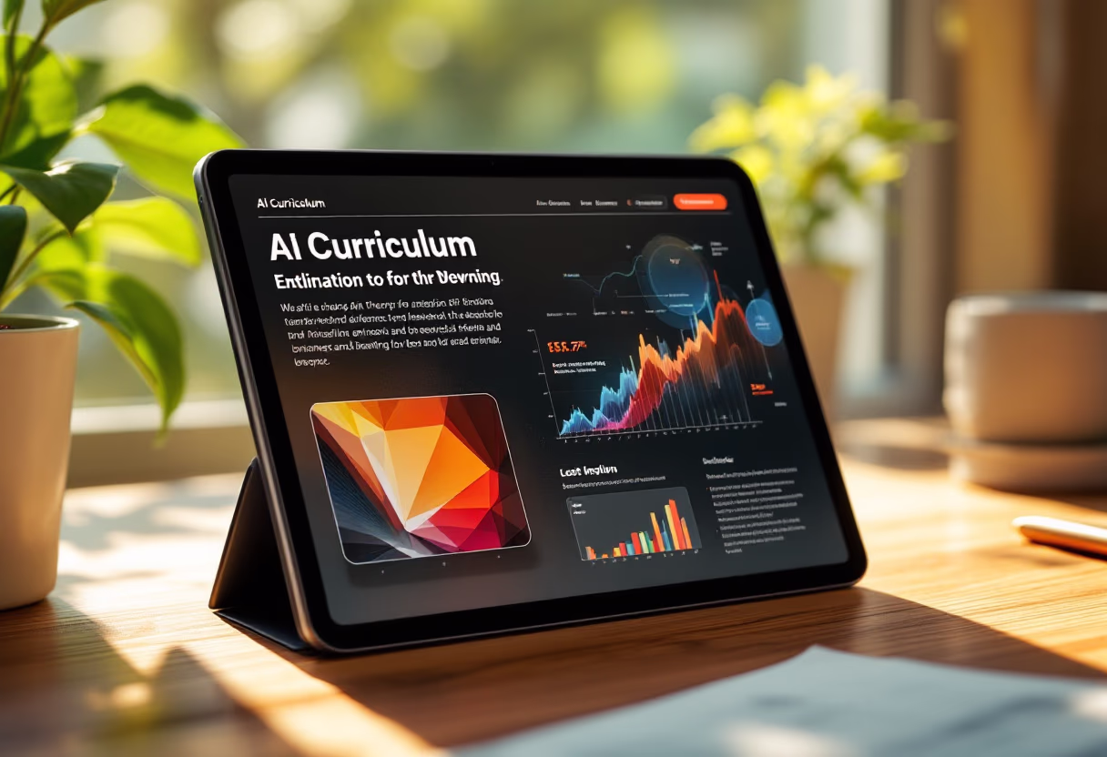 [digital project] image of interface explaining ai curriculum (for a ai education tech company)